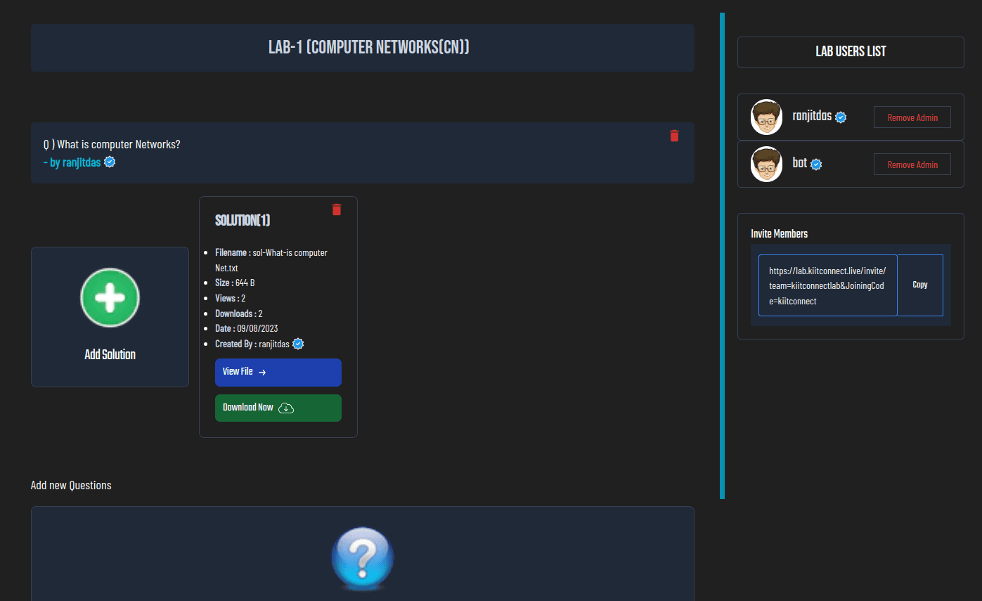Introducing the New Lab Team Management Feature on KIITConnect: Guide to use